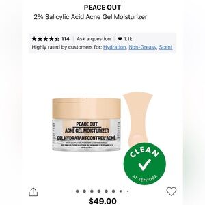 Peace out acne gel moisturizer